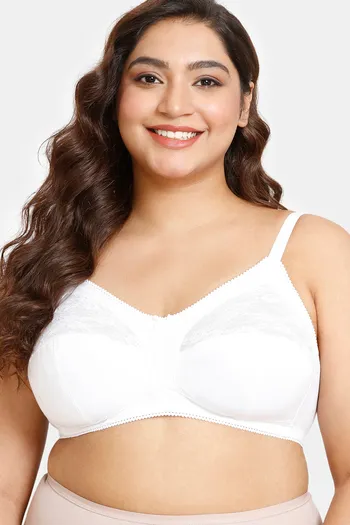 Buy Rosaline Everyday Double Layered Non Wired Full Coverage Super Support Bra - Bright White